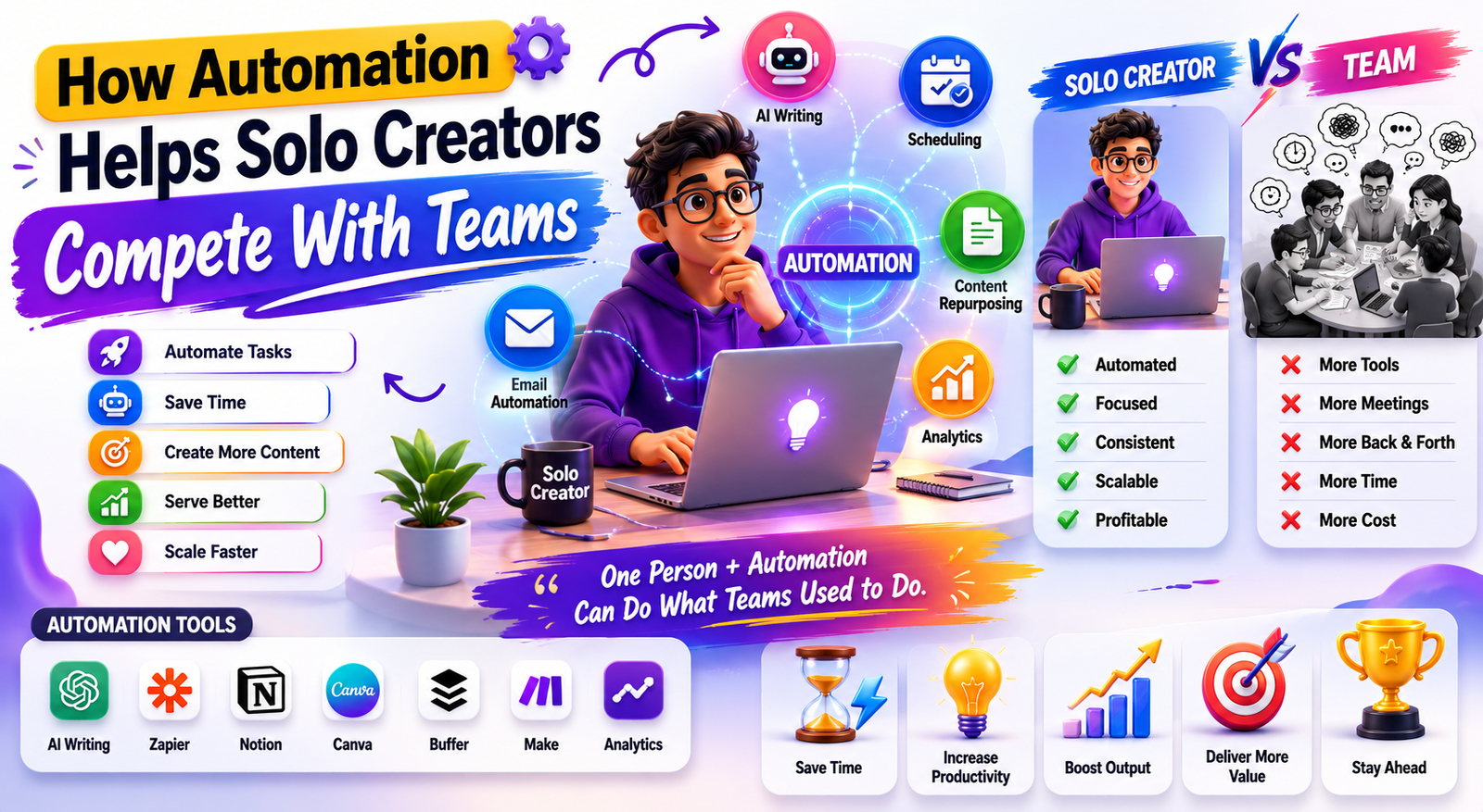 How Automation Helps Solo Creators Compete With Teams
