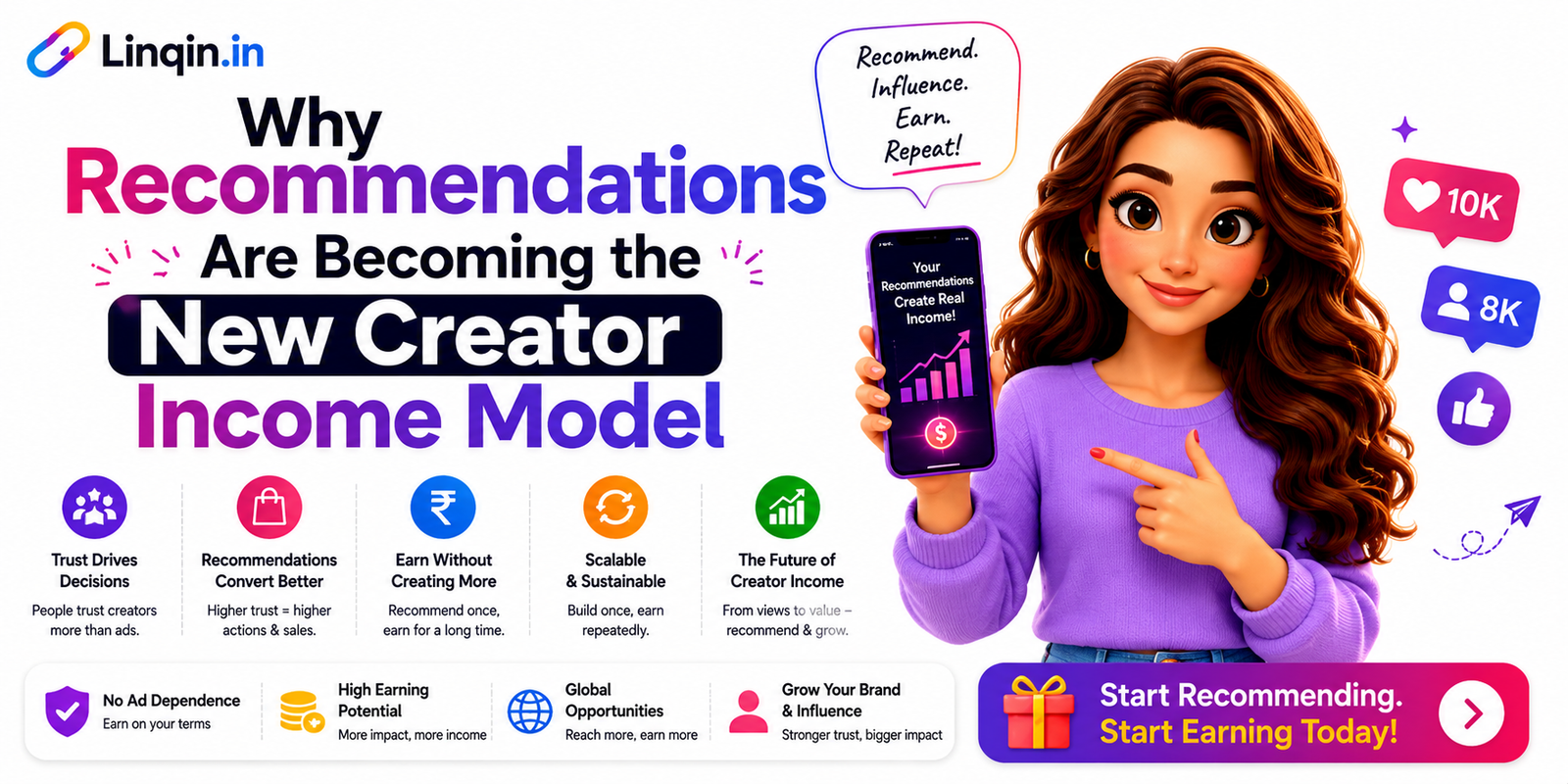 Why Recommendations Are Becoming the New Creator Income Model