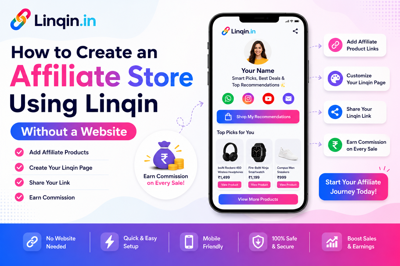 How to Create an Affiliate Store Using Linqin Without a Website (2026 Guide)