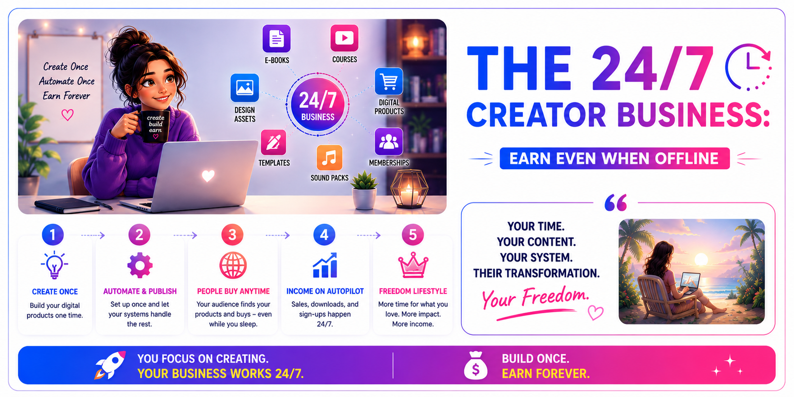 The 24/7 Creator Business: Earn Even When Offline