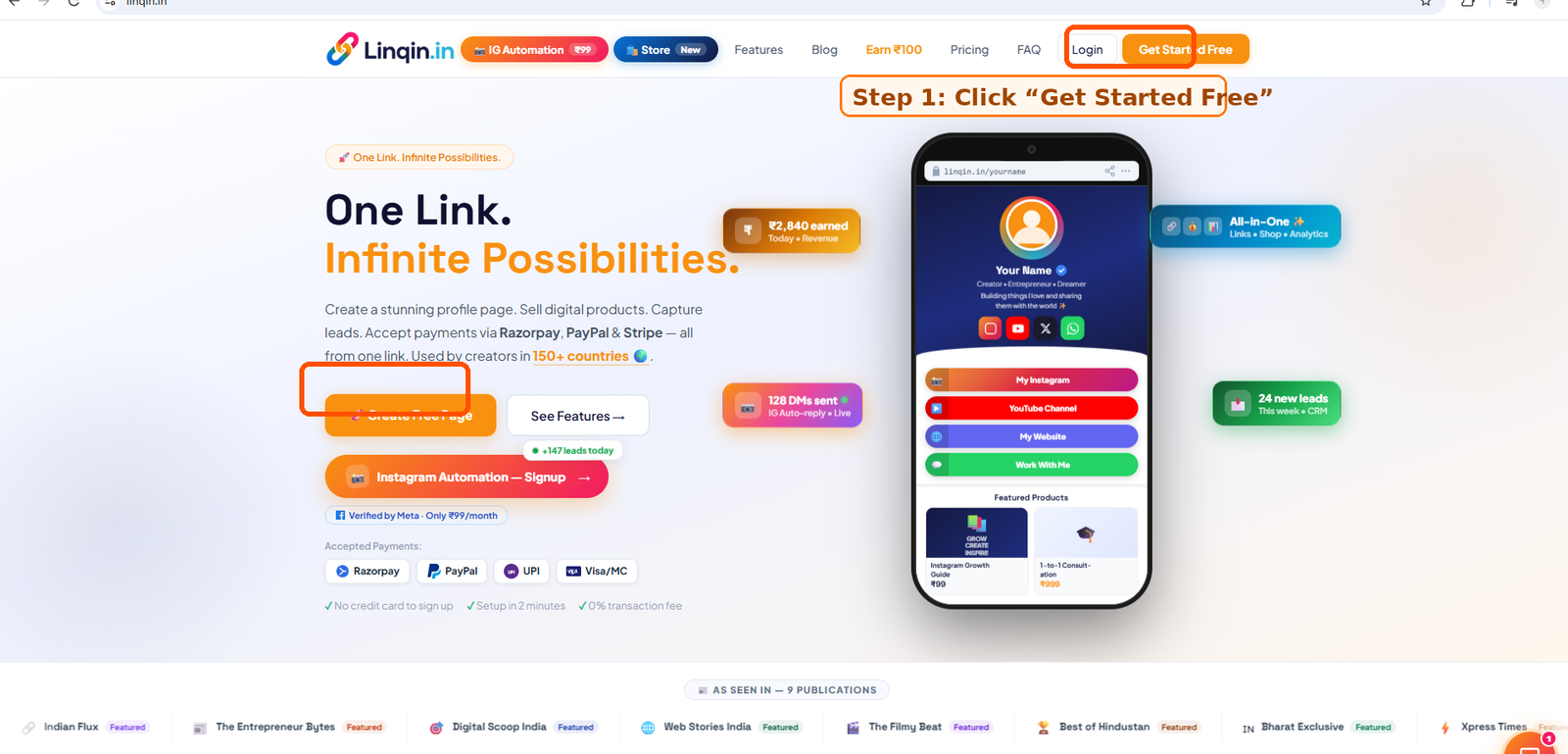 One Link to Rule Them All 😎 How to Create Your Linqin.in Account