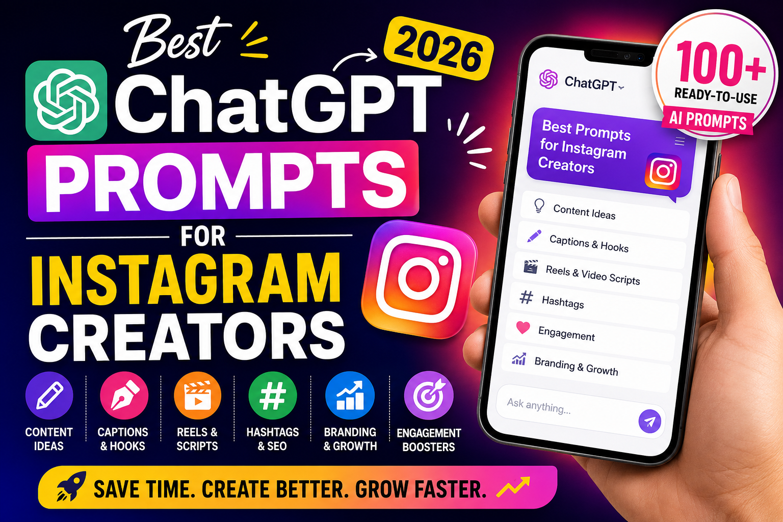 Best ChatGPT Prompts for Instagram Creators (2026): 100+ Ready-to-Use AI Prompts
