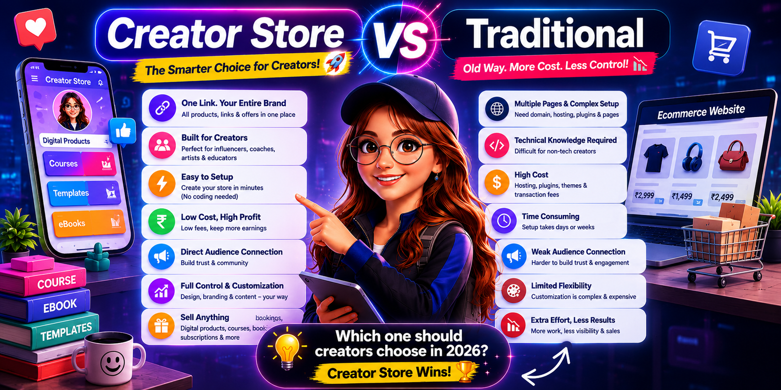 Creator Store vs Traditional Ecommerce Website — What Do You Actually Need? (2026)