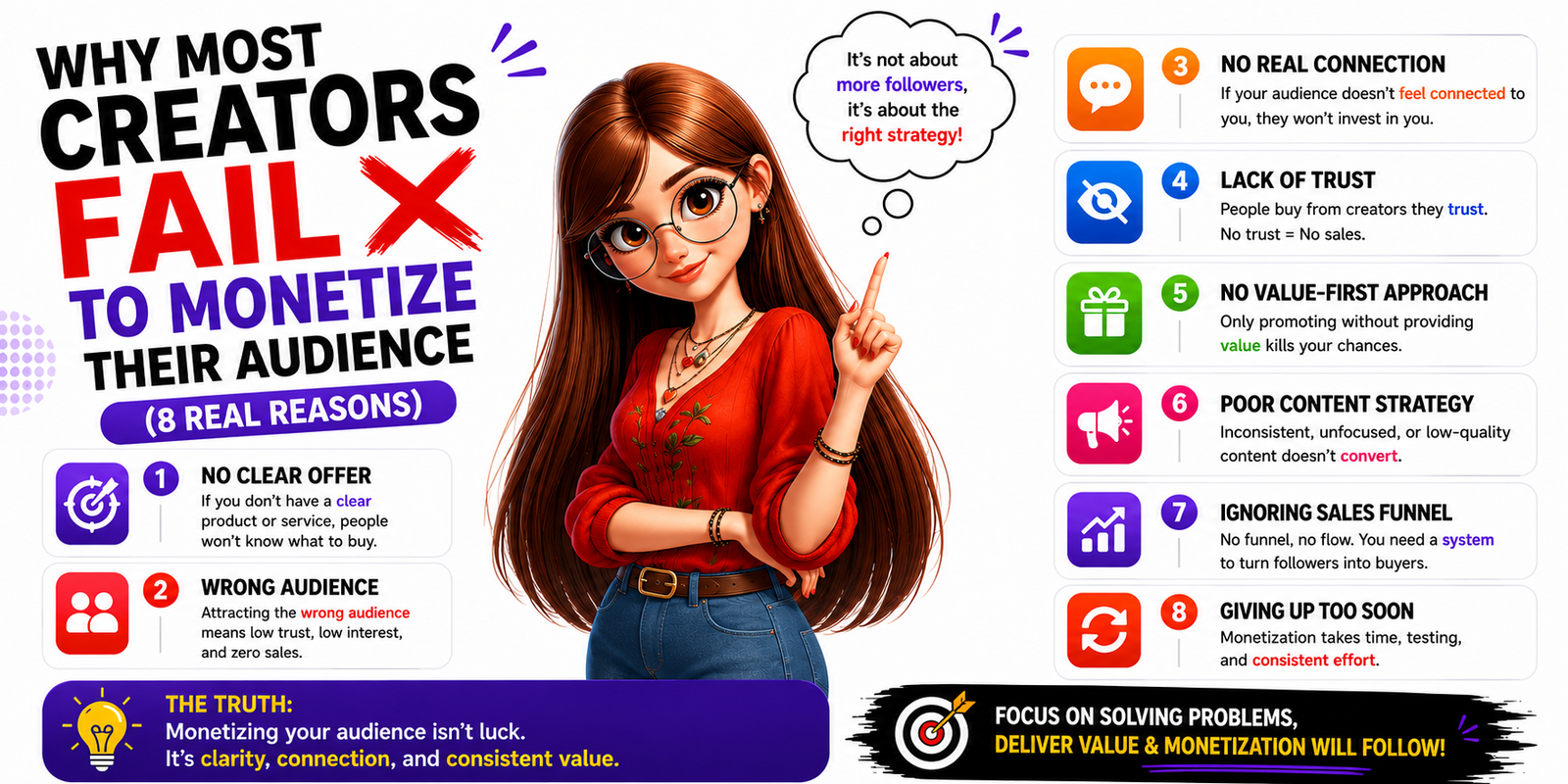 Why Most Creators Fail to Monetize Their Audience (8 Real Reasons)