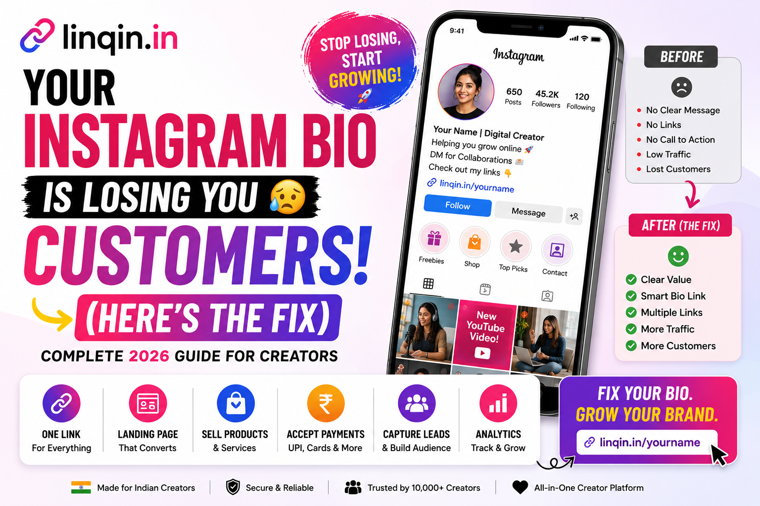 Your Instagram Bio Is Losing You Customers (Here's the Fix) | Complete 2026 Guide for Creators