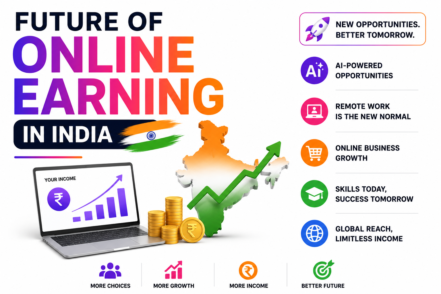 Future of Online Earning in India (2026): Top Opportunities, Trends & Income Ideas