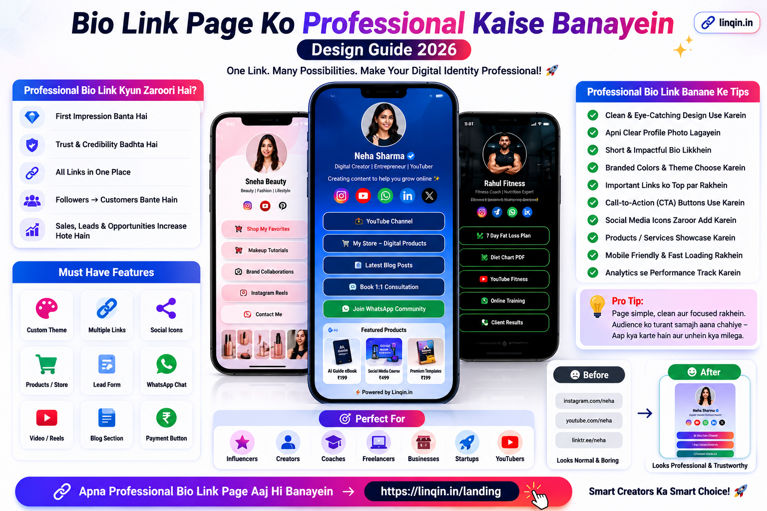Bio Link Page Ko Professional Kaise Banayein — Design Guide 2026