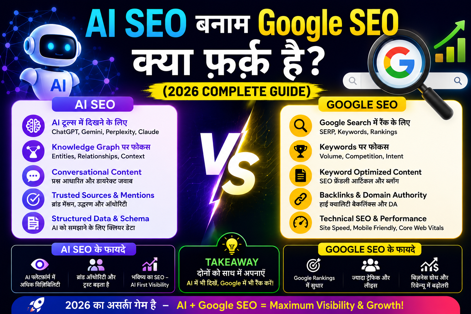 AI SEO बनाम Google SEO: क्या फ़र्क़ है? (2026 Complete Guide)