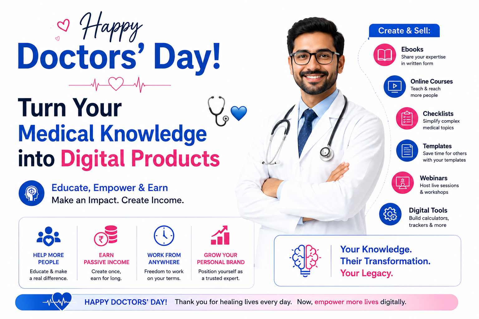 Happy Doctors' Day! Turn Your Medical Knowledge into Digital Products 🩺💙