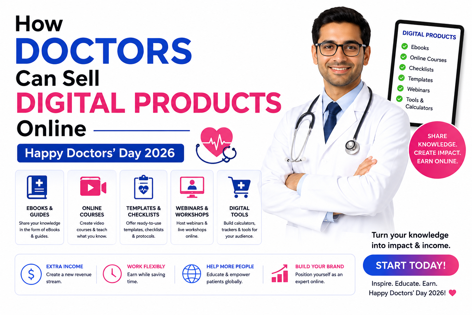 How Doctors Can Sell Digital Products Online (Happy Doctors' Day 2026)