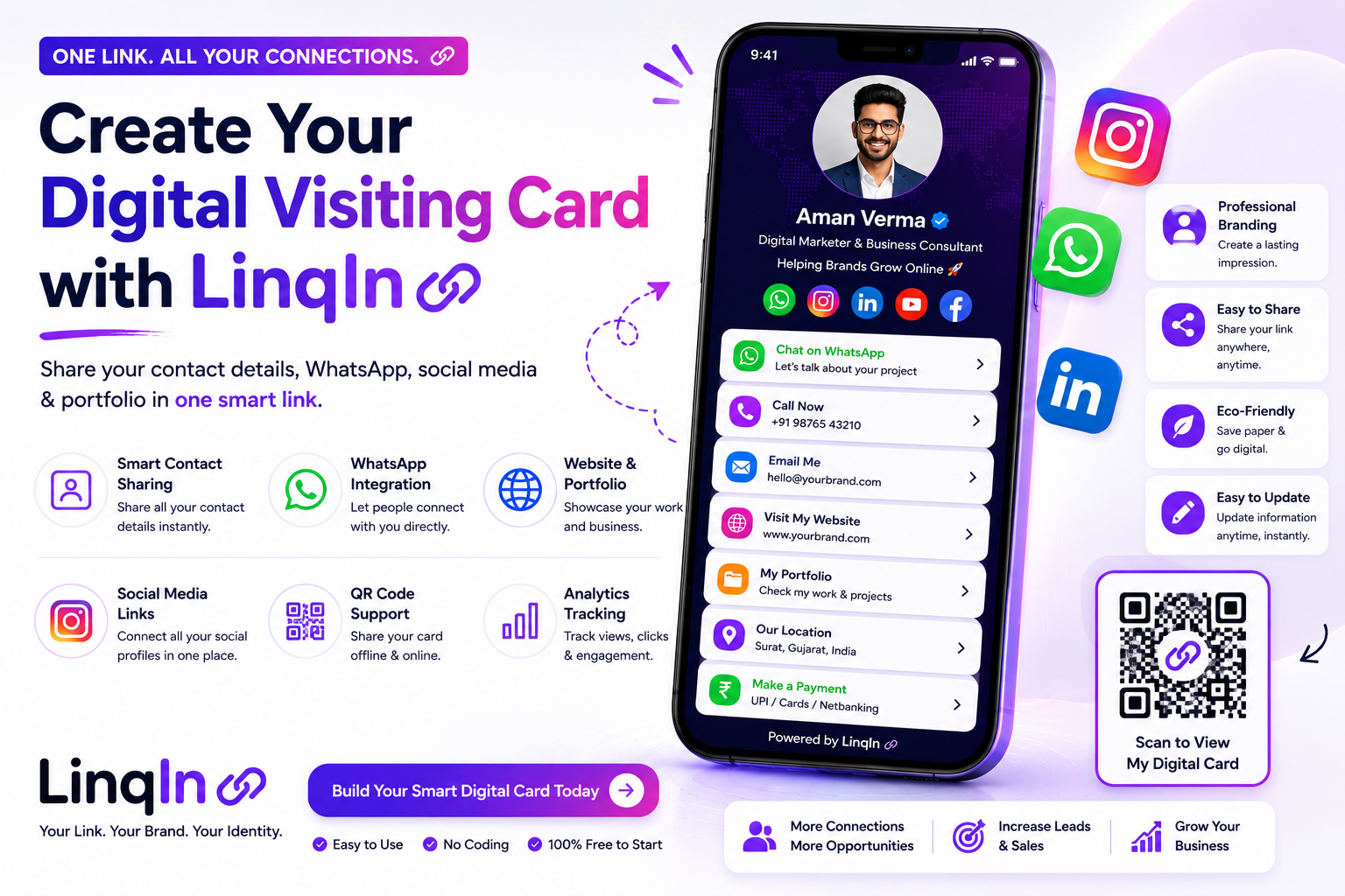 Create Your Digital Visiting Card with LinqIn