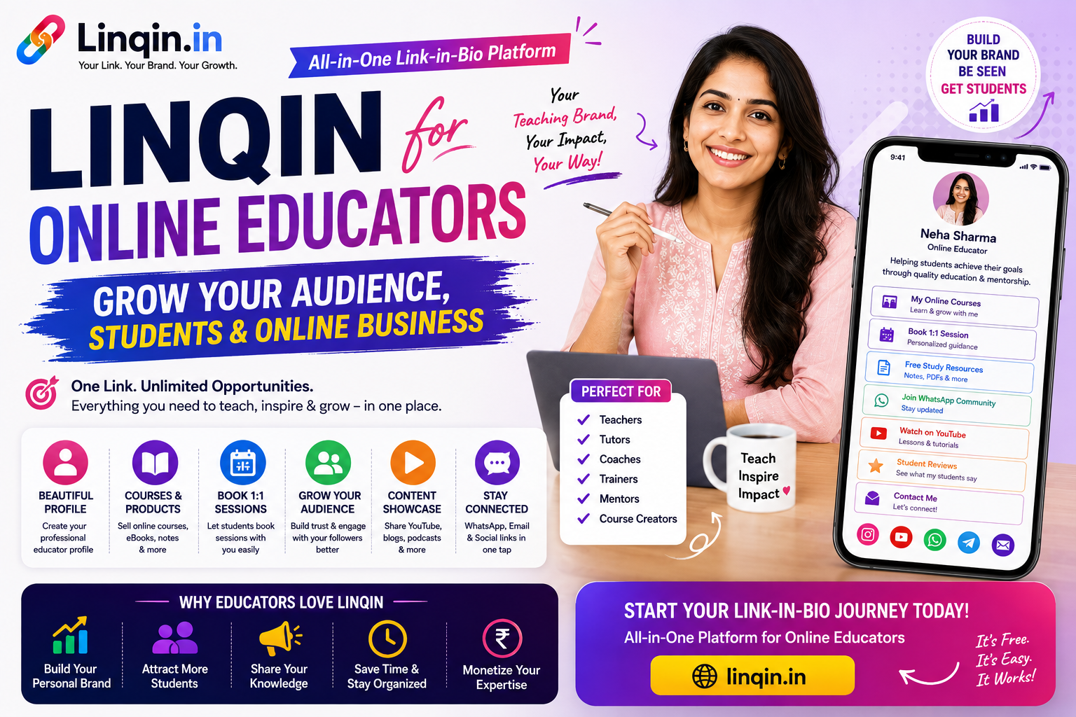 Linqin for Online Educators: Grow Your Audience, Students & Online Business