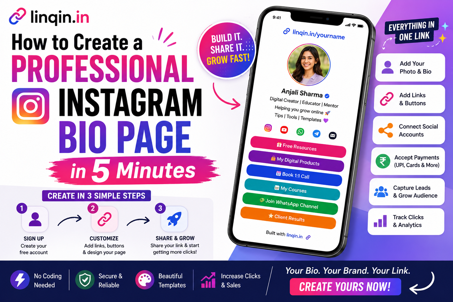 How to Create a Professional Instagram Bio Page in 5 Minutes (2026 Complete Guide)