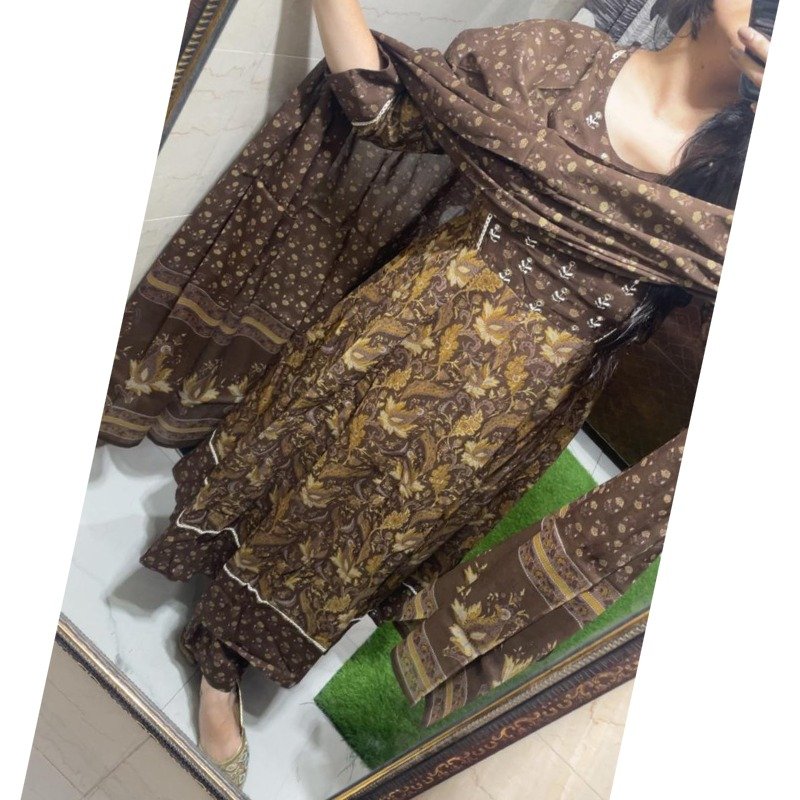 Cotton anarkali kurta set