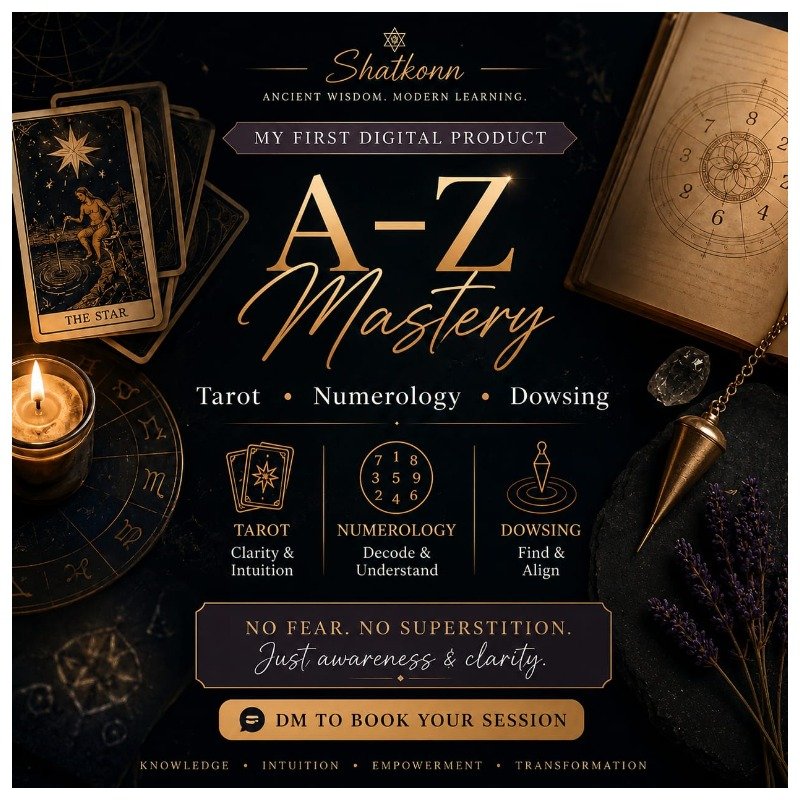 21 Hours Course - (Basic to Advance) Learn & Master - Ancient Tool Kit (Tarot + Numerioloy + Dowsing) with Certificate of Completion