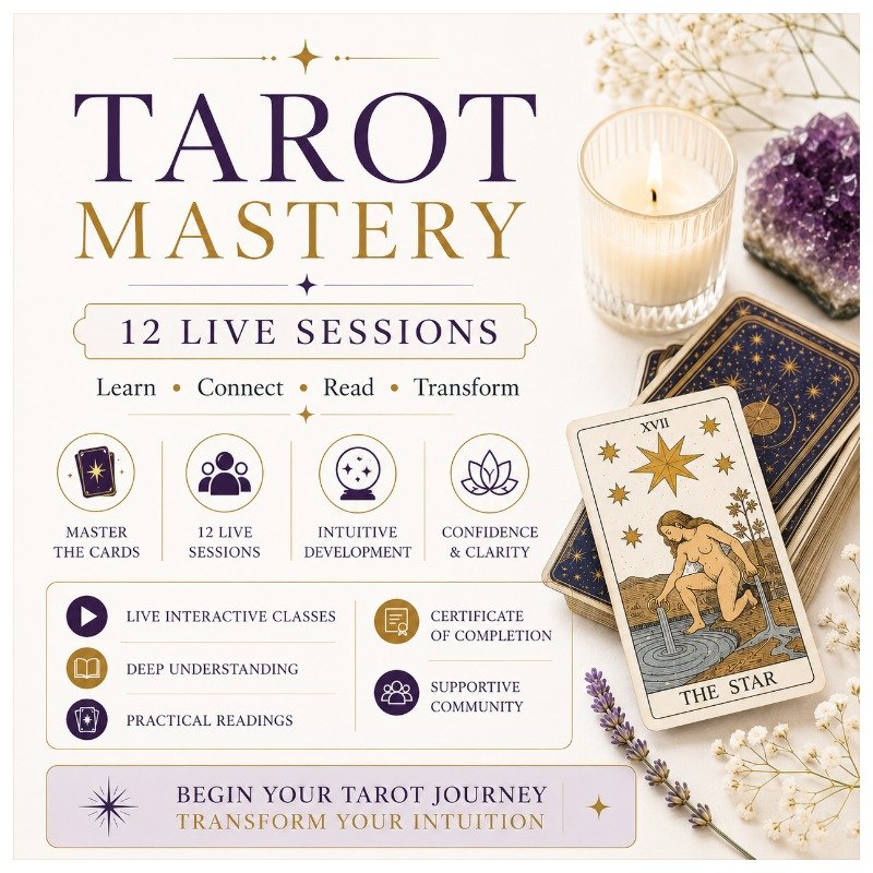 12 Live Sessions - Tarot In Depth Learning with Completion Certificate