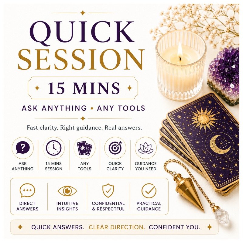 15 Mins Quick Session from Any tool - Gain Answers & Navigate Life (Offer Service)