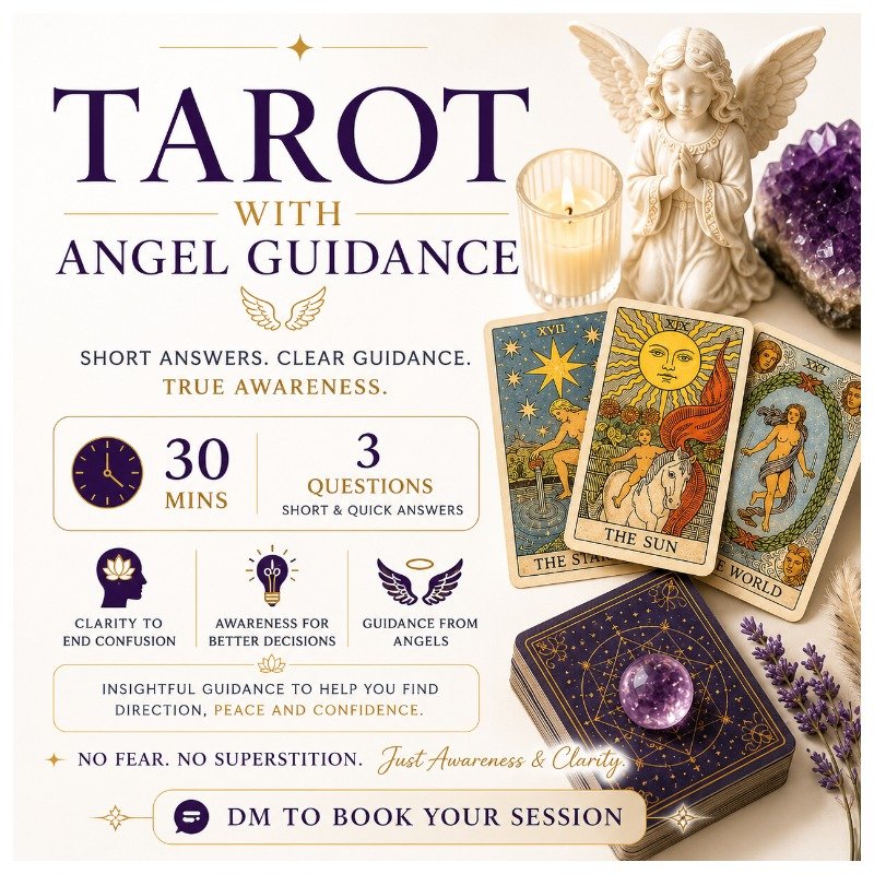 Tarot & Angel Guidance Session - 30 Mins - 3 Questions