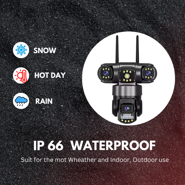 3in1 Wifi CCTV Camera (5MP+5MP+5MP) Full HD 3 Lens/3 Screen View Home Security Camera with Pan Tilt 360° View & 2 side camera horizontally rotate 180°