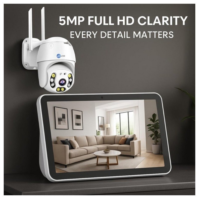 Smarthome Orange Fox 5MP WiFi PTZ Camera | Full HD Pan-Tilt CCTV with Two-Way Audio, Motion Detection, Color Night Vision, Waterproof, SD Card Support (Up to 128GB)