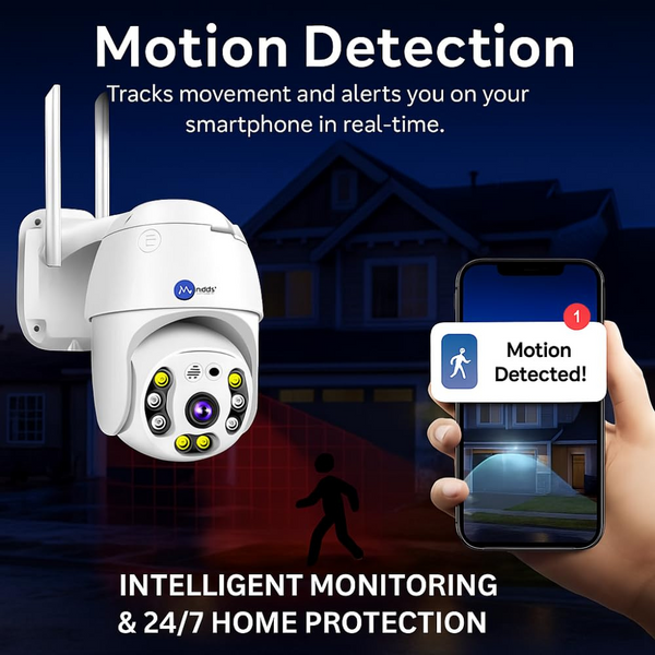 Smarthome Orange Fox 5MP WiFi PTZ Camera | Full HD Pan-Tilt CCTV with Two-Way Audio, Motion Detection, Color Night Vision, Waterproof, SD Card Support (Up to 128GB)