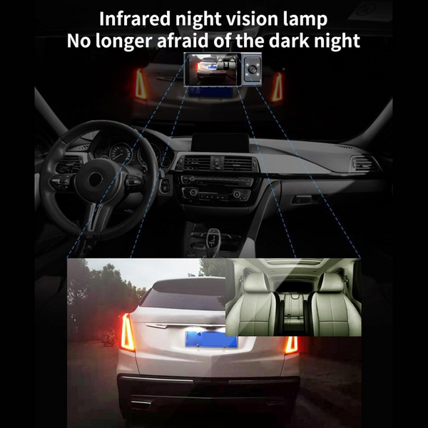 Dash Cam | 1080P HD | 3" Display | Front+Rear+Cabin | 170° Wide Angle | Motion Detection | Loop Recording | Parking Mode | G-Sensor | App & SD Card Support
