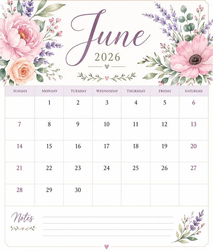 June 2026 planner