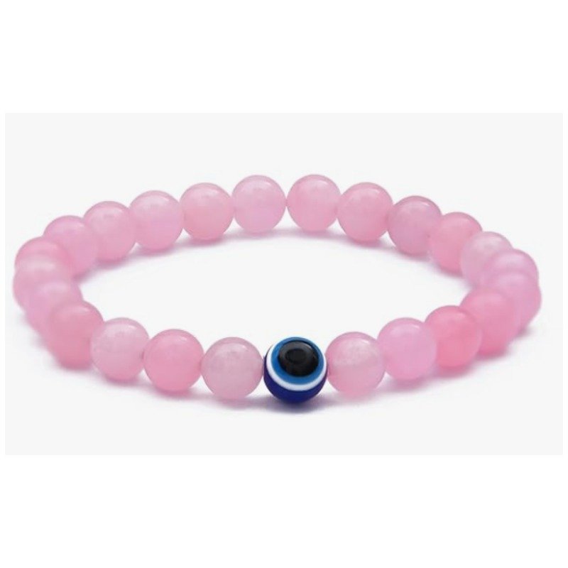 Pink bracelet with evil eye