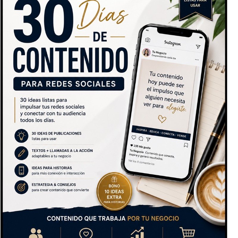 30 Días de Contenido para Redes Sociales